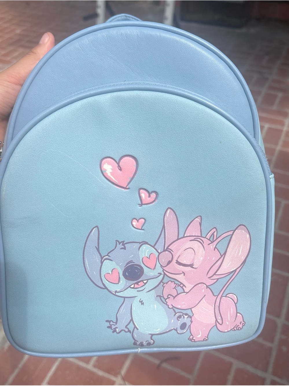 Loungefly Pastel Blue Stitch & Angel Heart Mini Backpack
